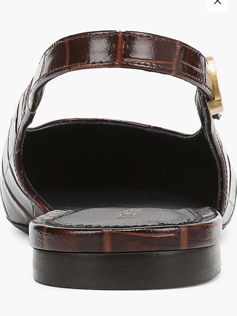 Veronica Beard Chocolate Croc-Embossed Pointed Slingback Flats 8 New $375 - Picture 7 of 12